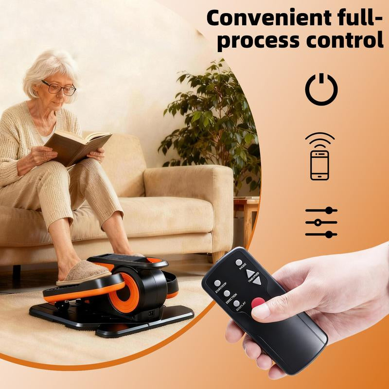 Under Desk Elliptical Machine, Electric Mini Pedal Exerciser with Remote Control & LCD Display, 12 Speed/12 Program Quiet Leg & Arm Trainer for Seniors at Home & Office