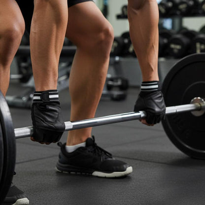 Premium Black Weight Lifting Gloves Leather Padded Training for Men & Women Comfort Fit Sizes S-3XL