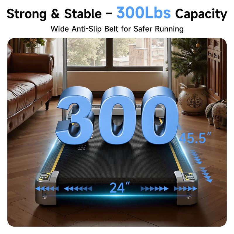 Ypoo Fitness Portable Treadmill 2-In-1 under Desk Walking Pad Treadmills with Manual Incline – Walking & Running for Home and Office Colorful Handrail Display Remote Control Foldin