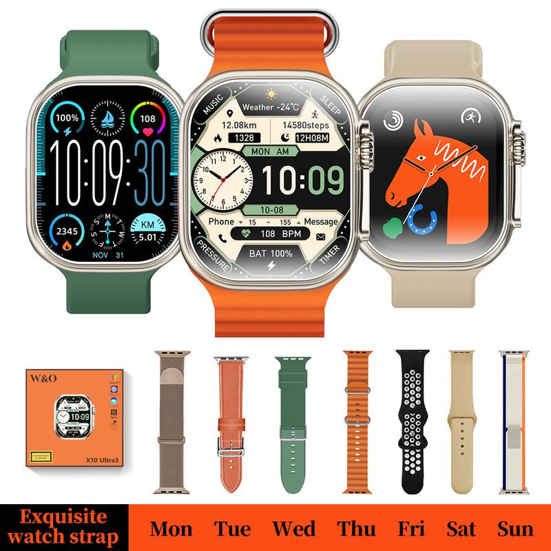 W&O 2.02'' Smart Watch with Wireless Calling Dialing 100+ Sport Modes, Fitness Tracker with Various APP Reminders Call Message Reminder Touch Screen Compatible with Iphone Android Wearable Smart Bracelet Digital Wristwatch Fall Gift