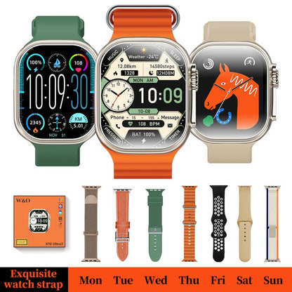 W&O 2.02'' Smart Watch with Wireless Calling Dialing 100+ Sport Modes, Fitness Tracker with Various APP Reminders Call Message Reminder Touch Screen Compatible with Iphone Android Wearable Smart Bracelet Digital Wristwatch Fall Gift